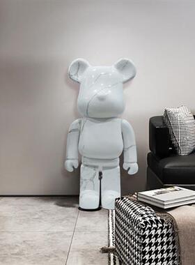 可爱暴力熊公仔玻璃钢摆件客厅电视柜室内装饰网红动物熊落地摆件