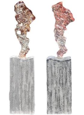 高档轻奢透明树脂软装置饰品雕塑客厅电视柜大型落地抽象卷形摆件