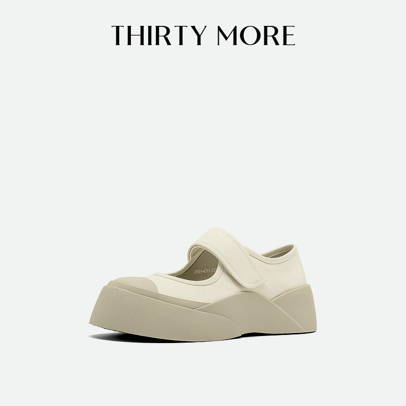 Thirty More复古法式真皮玛丽珍鞋女2025新款百搭甜酷厚底jk单鞋,淘宝优惠券,粉丝福利购,淘宝优惠卷