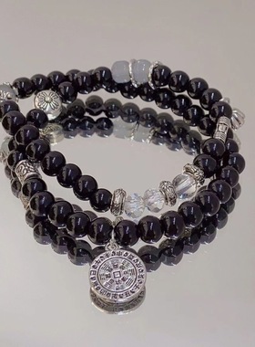 盘龙真言串珠手串黑色手链