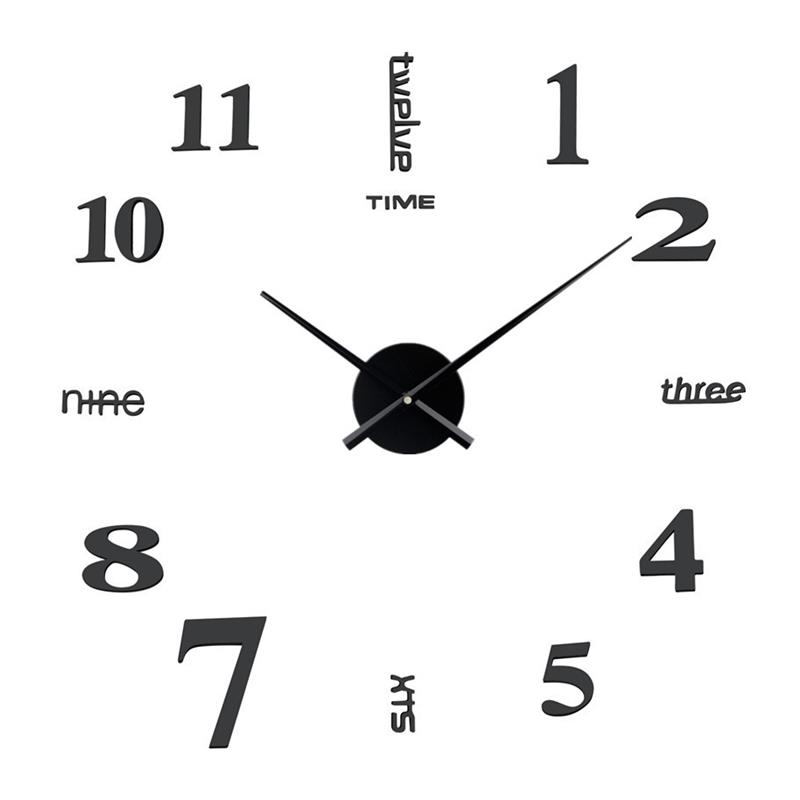 立体亚克力数字挂钟diy wall clock家居客厅创意时钟墙贴钟表-图2