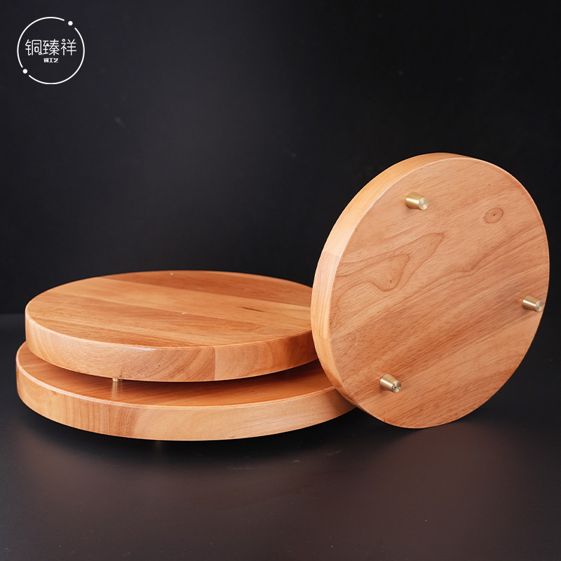 木制底座摆件橡木家居客厅摆放装饰品铜角底座花盆长方形圆形底座,淘宝优惠券,粉丝福利购,淘宝优惠卷