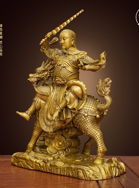 铜臻祥哪吒三太子黄铜摆件