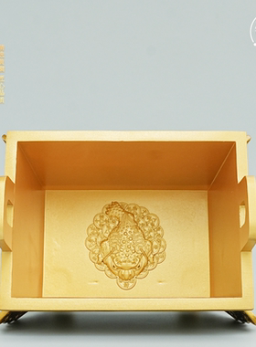 纯黄铜聚貔貅财鼎摆件四方鼎中式传统工艺品客厅装饰开业乔迁礼物