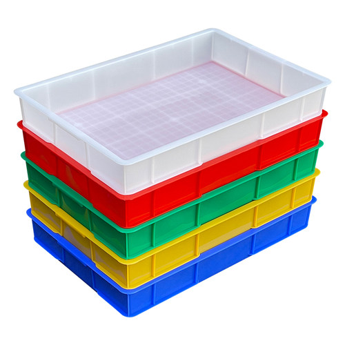 塑料盘周转箱塑胶箱收纳筐长方形盆子黄粉蛋白养殖海鲜浅盘塑料框-图3