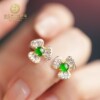 New Chinese style national style fashion design light luxury elegant silver twin flower ring