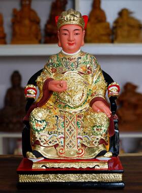 灶神雕像鼎福灶神指挥官灶神樟脑木雕手工饰品佛像