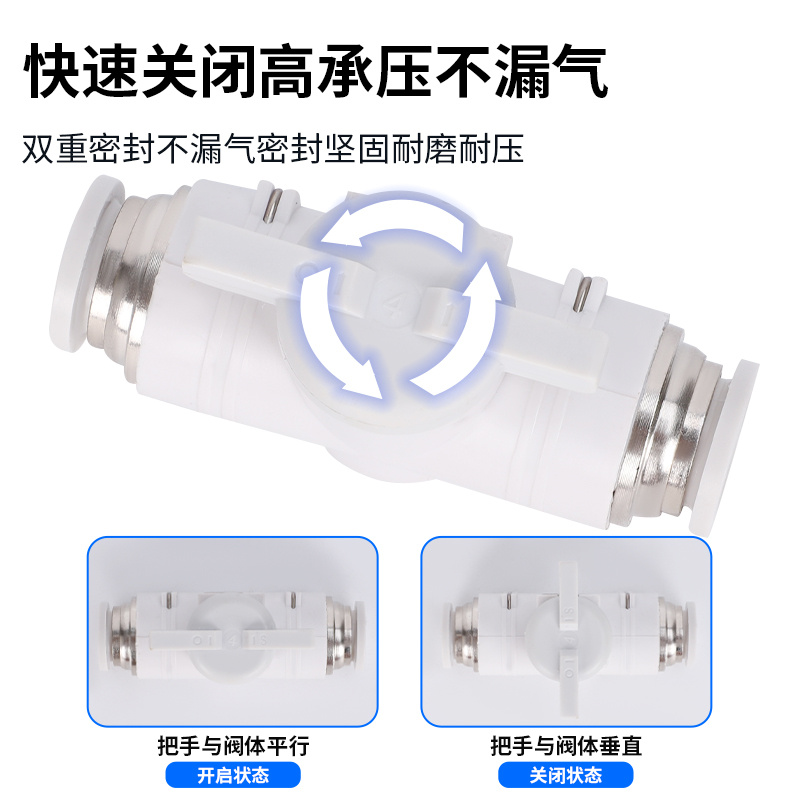 手阀BUC-4/8/6/10/12mm 气管开关阀HVFF气动快速接头BTC手动阀门 - 图1