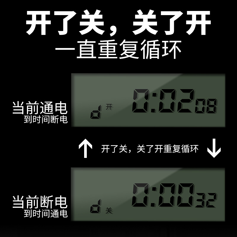 单双倒计时三相定时器220v单相无限循环控制水泵风扇时间继电间歇-图0