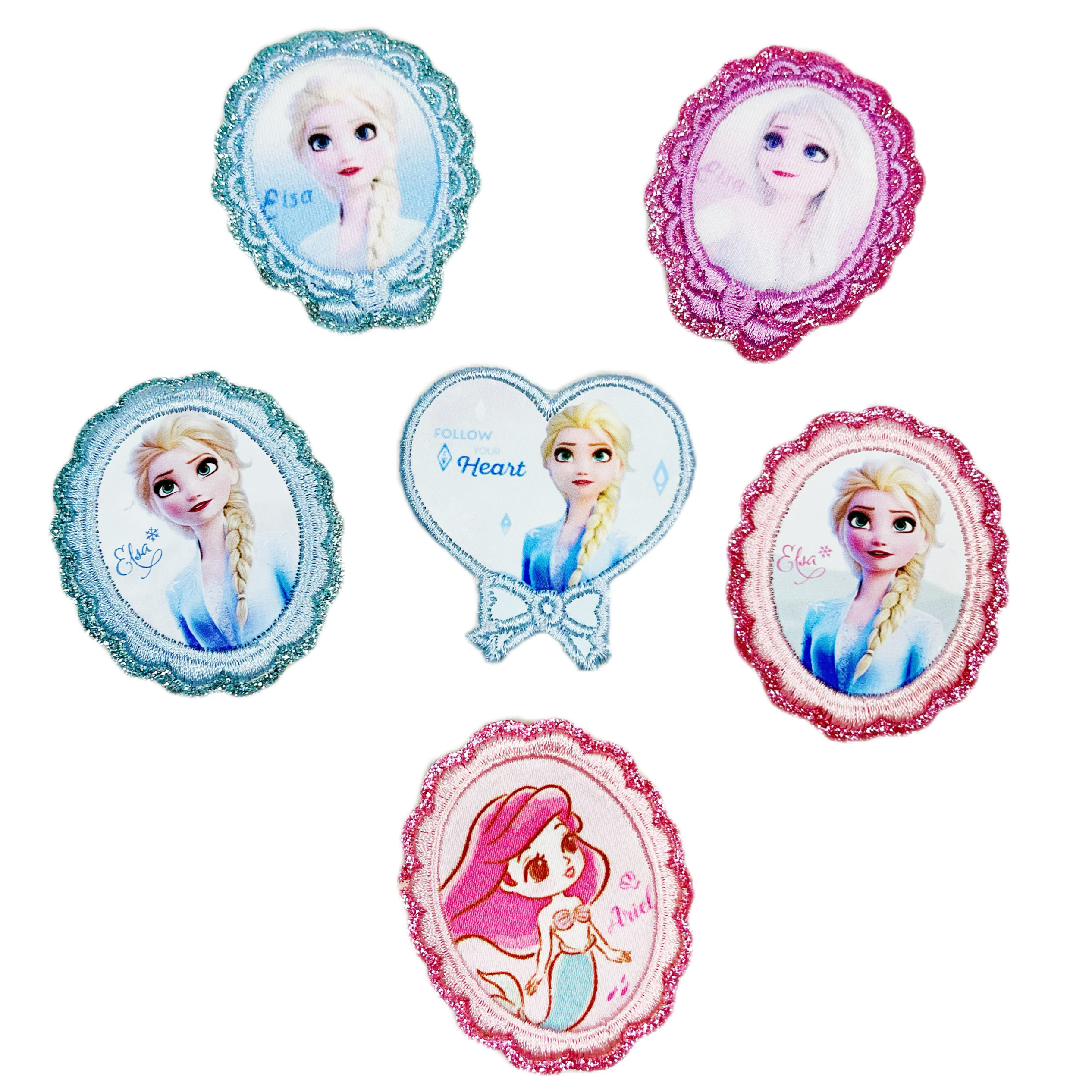 冰雪奇缘艾莎公主刺绣布贴绣章可爱卡通童装补丁装饰辅料手缝无胶 - 图3