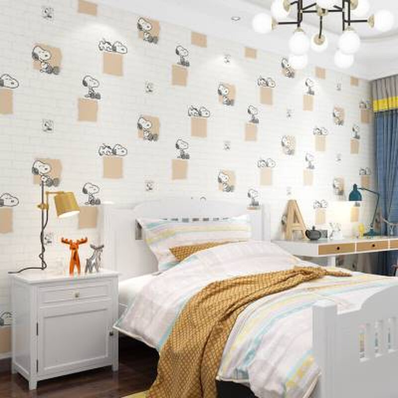 新款加厚PVC墙纸自粘卡通儿童房卧室温馨壁纸防水防潮背景墙贴纸,淘宝优惠券,粉丝福利购,淘宝优惠卷