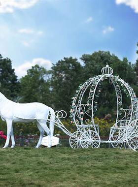 玻璃钢大型仿真白骏马雕塑可骑户外动物模型园林景观装饰摆件落地