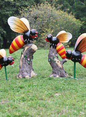 户外公园林昆虫彷真蜜蜂玻璃纤维幼儿园景观动物装饰大摆件雕塑小