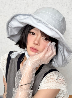 夏季大檐防晒碎花渔夫帽