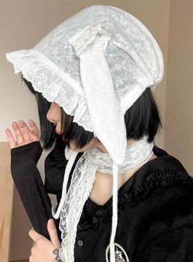 甜美蕾丝兔耳Lolita帽子