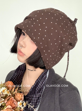 甜酷咖色星星堆堆帽女