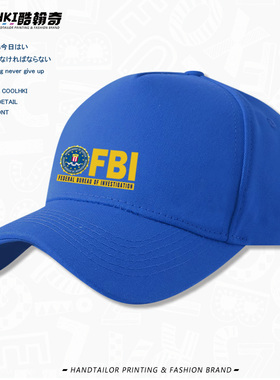 FBI美国联邦调查局特工电影周边印花鸭舌帽子棉吸汗棒球帽遮阳帽