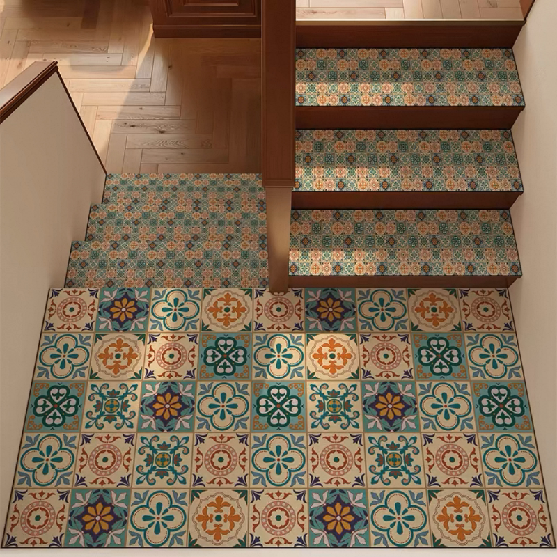 American-style stair step mats scrubbing-free glue-free self-adhesive non-slip carpet household duplex loft solid wood step mats