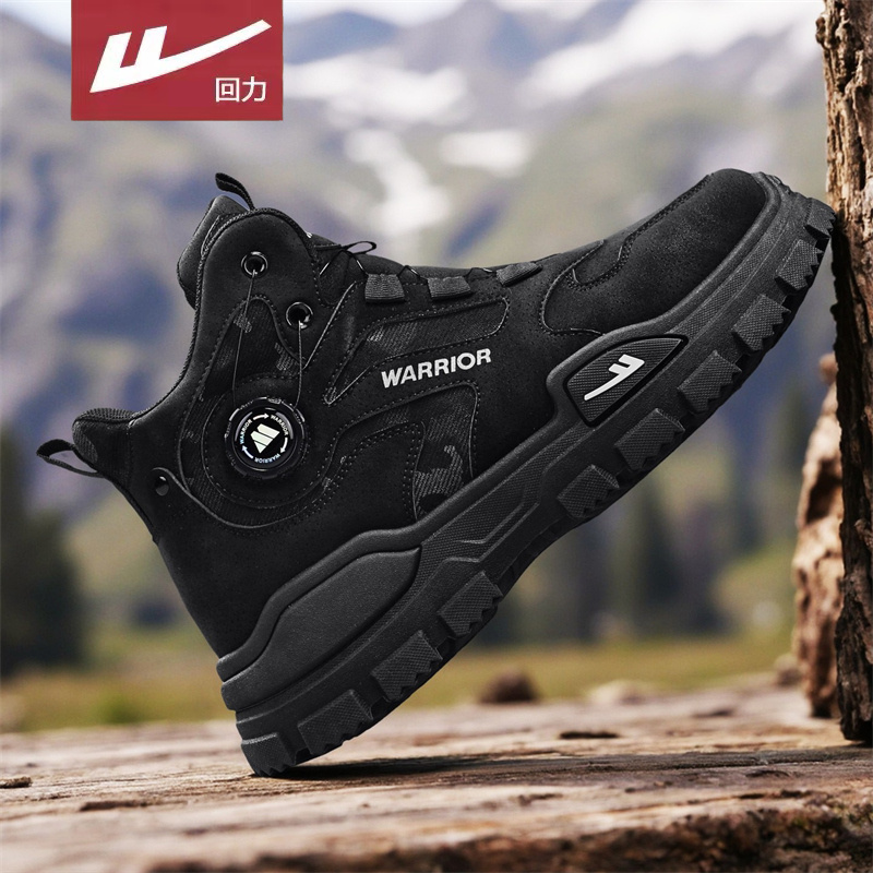 回力男靴子2025新款秋冬男士马丁靴户外运动登山骑行高帮工装短靴 - 图0