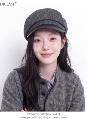 秋冬新款女显脸小报童贝雷帽