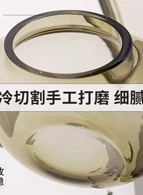 马醉木花瓶玻璃透明高级感轻奢大肚龟背竹南天竹吊钟水培器皿专用