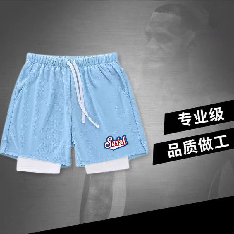Swish美式运动短裤男篮球训练紧身透气跑步速干假两件不过膝健身,淘宝优惠券,粉丝福利购,淘宝优惠卷