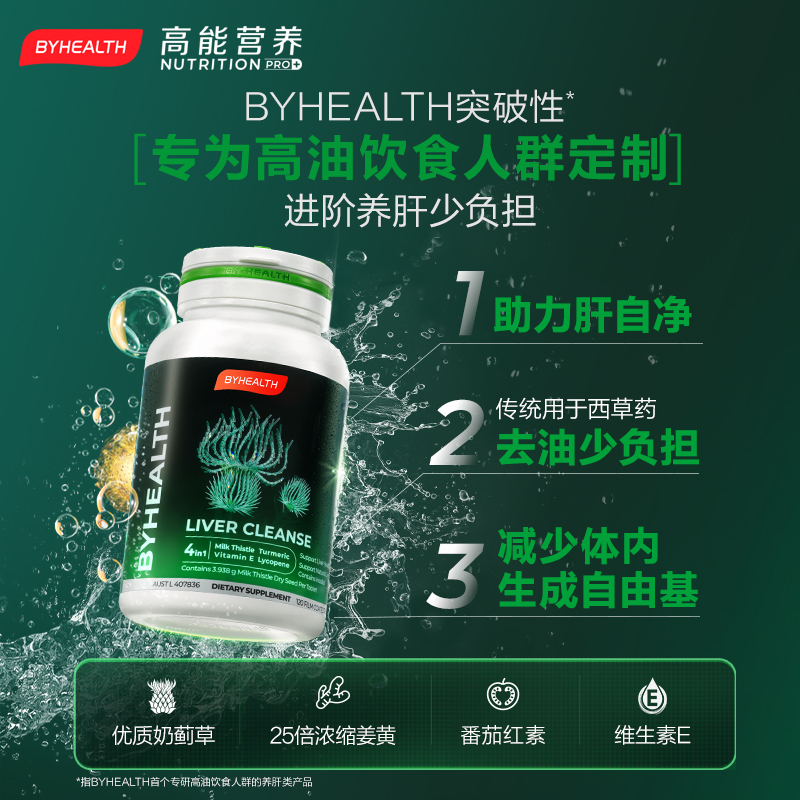 BYHEALTH护肝片汤臣倍健奶蓟草夜肝片护肝片熬夜加班应酬120粒