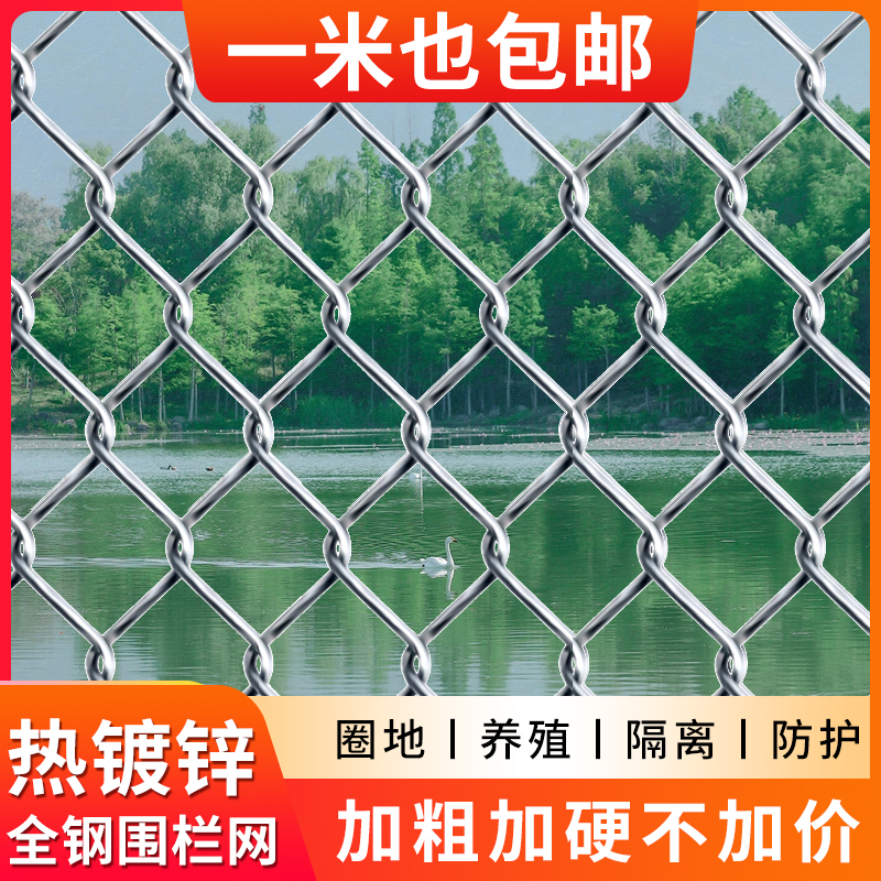 镀锌钢丝网户外围护栏网铁丝网家用养殖牛羊拦鸡网菜园防锈勾花网 - 图0