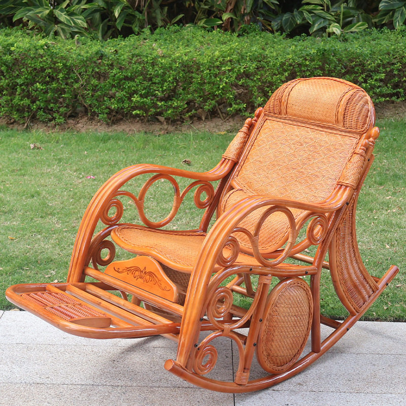 老人真藤可坐可躺逍遥椅庭院新中式懒人藤椅休闲结实逍遥护腰摇椅,淘宝优惠券,粉丝福利购,淘宝优惠卷