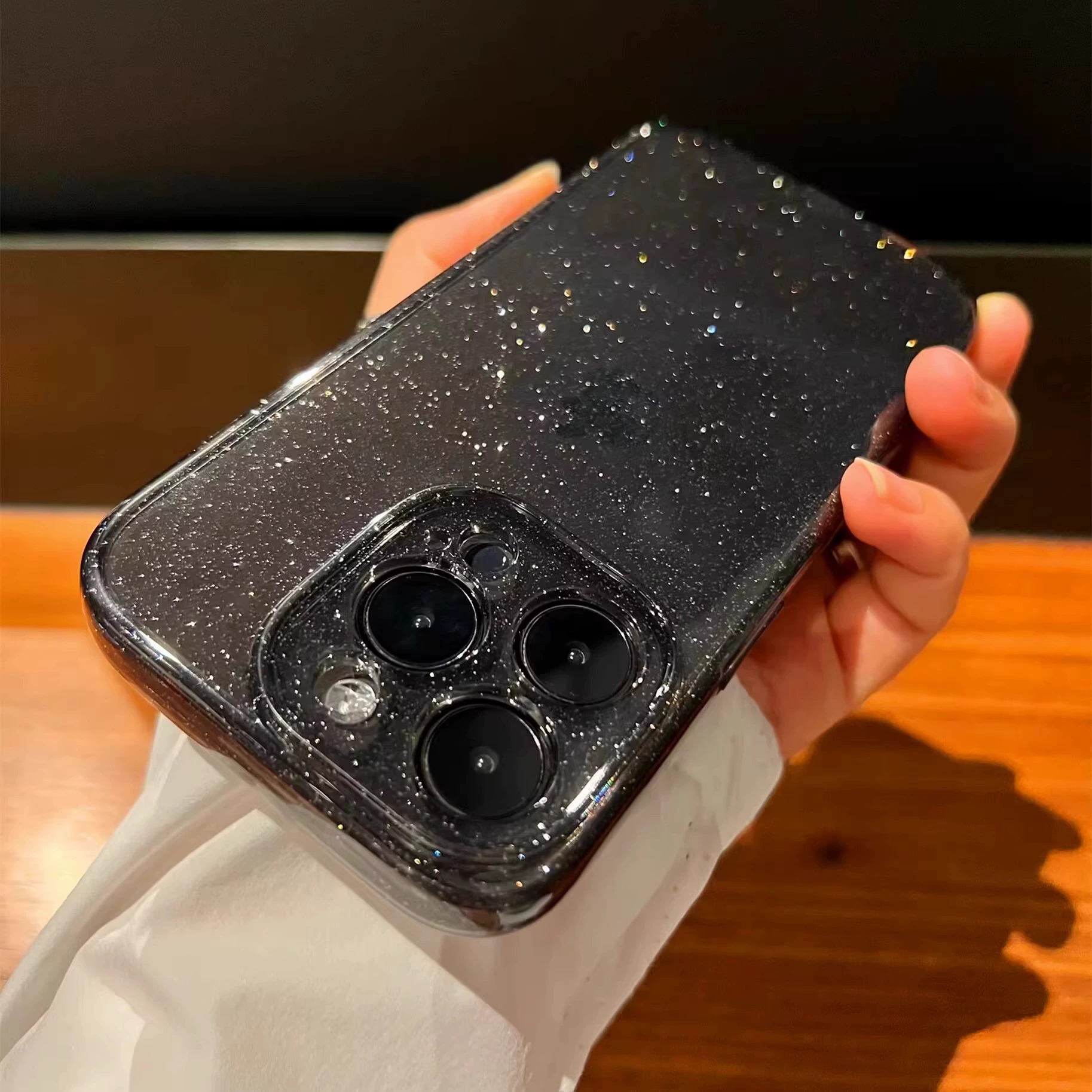 璀璨透明星空闪粉适用苹果14Promax手机壳新款iPhone14高级感13镜头全包防摔12超薄软壳女款11PM保护套Plus - 图2