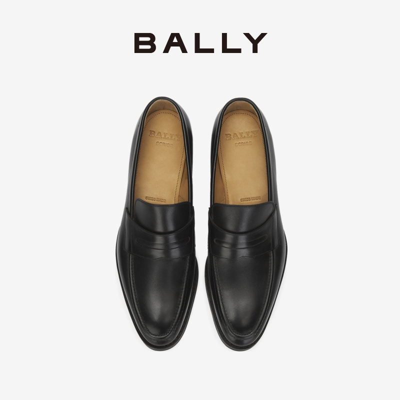 BALLY/巴利男士黑色皮革乐福鞋6231393-图2