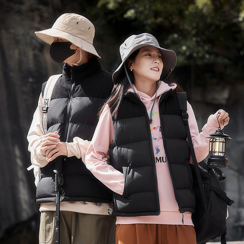 马甲男棉服女无袖灯芯绒外套情侣保暖羽绒棉坎肩定制团购印字logo - 图0