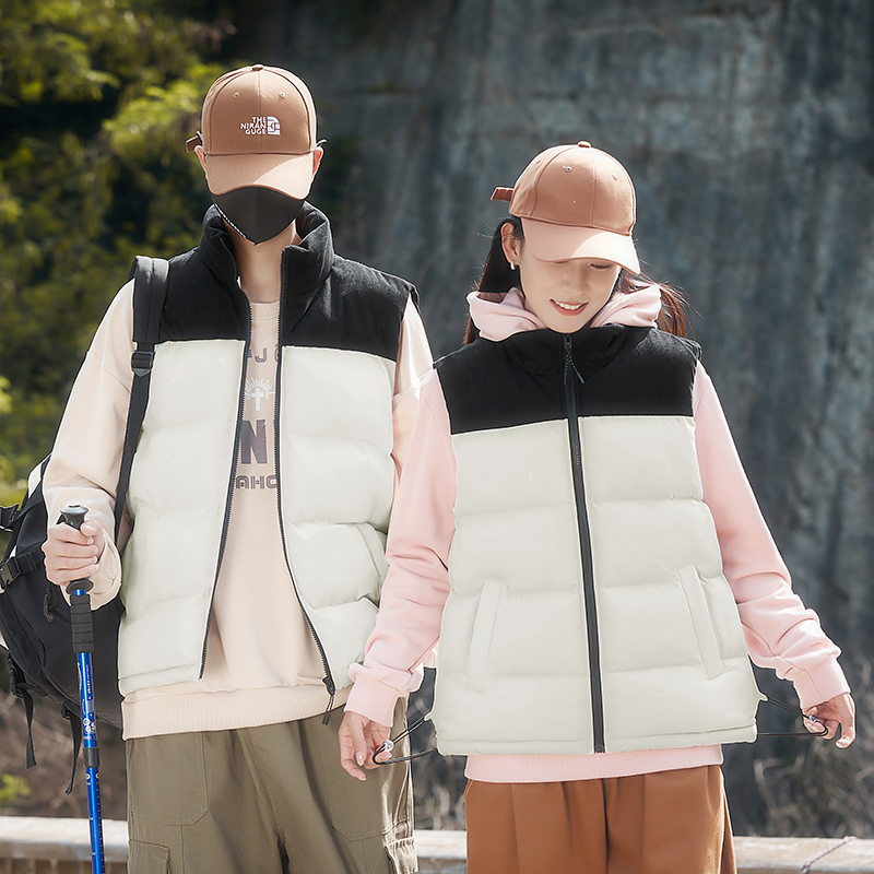 马甲男棉服女无袖灯芯绒外套情侣保暖羽绒棉坎肩定制团购印字logo - 图1