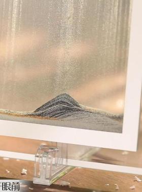 3d艺术玻璃流沙画创意沙漏摆件解压生日礼品办公室工艺品刻字定制