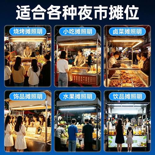 led磁吸灯管灯条超亮电动三轮电瓶车通用12v48v60v夜市摆地摊照明 - 图0