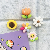 5 Colorful Sun Flowers Cute Styling Composition Small Picture Nail Felt Soft Wooden Board Creative Wall Trim Press Nail