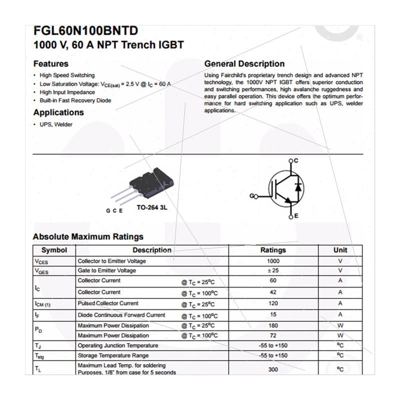 G60N100BNTD Triode IGBT Tube 60A 1000V G60N100 BrNew! - 图3