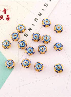 flat beads spacer beads DIY necklace accessories gold-plated