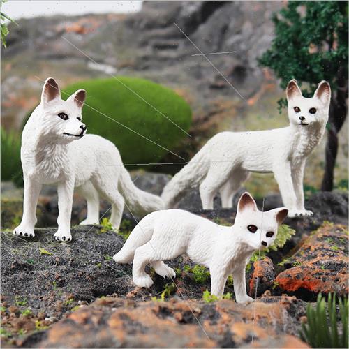 solid fox toys wildlife model set Arctic fox whe fox whe-tai - 图2