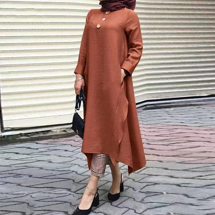 Muslim vintage swing dress穆斯林复古女装长袖套头大摆裙连衣裙 - 图2