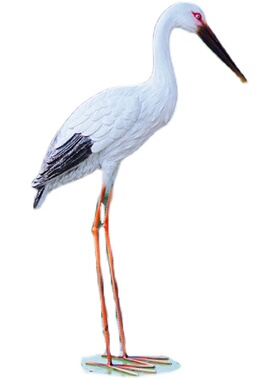 仿真白鹳雕塑白鹤摆件玻璃钢水池塘户外装饰园林白鹭景观仙鹤模型