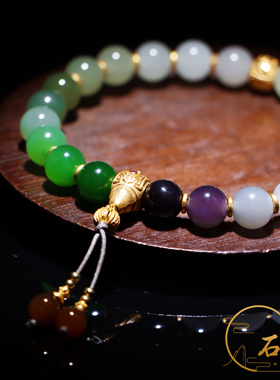 多宝金葫芦美搭和田玉手串