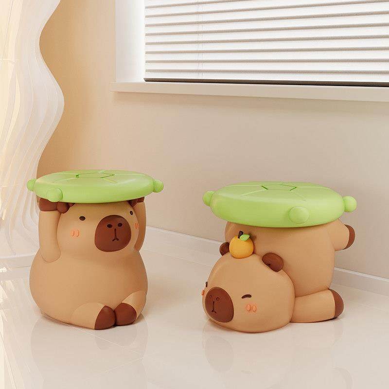 可爱卡皮巴拉入户门玄关客厅落地摆件儿童换鞋凳坐垫乔迁新居礼物,淘宝优惠券,粉丝福利购,淘宝优惠卷