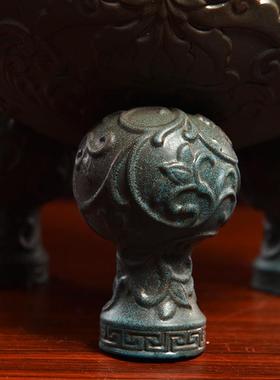 戴玉堂东方三足鼎香炉陶瓷仿古复古客厅家用室内供佛供奉鼎摆件