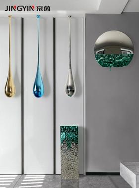 高空吊顶吊坠Ktv酒店大堂艺术雕塑水滴吊顶装饰不锈钢底座吊坠