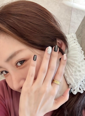 暗夜精灵绿猫眼短纯手工定穿戴甲成品假指甲贴片拆卸美甲成品显白
