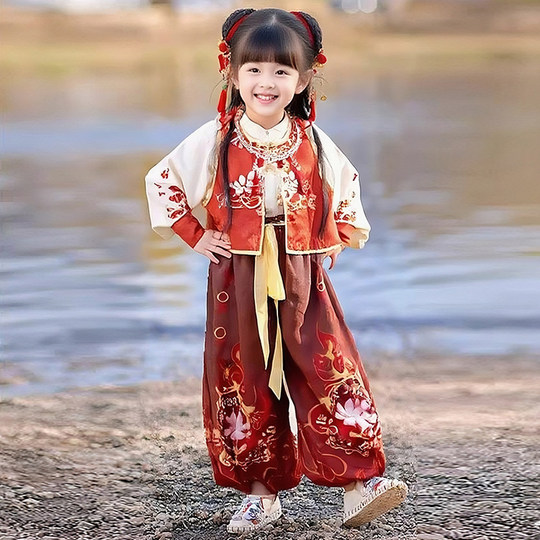 Nezha children's clothing animation same style cos boys and girls little Nezha performance clothes full set of New Year's Day children's performance clothes
