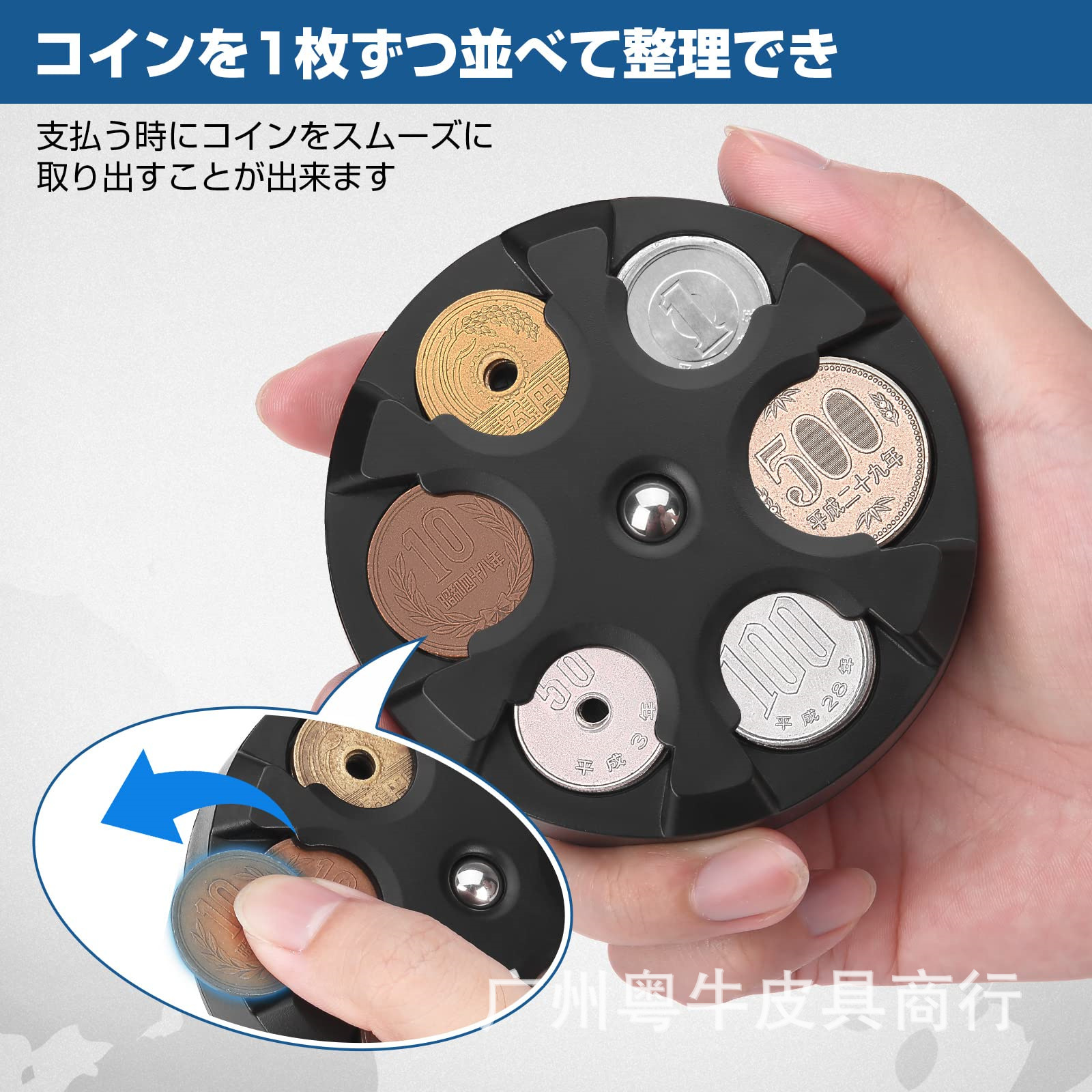 日式塑料圆形日币硬币夹多硬币位创意弹簧卡夹便携式男女款零钱夹-图1