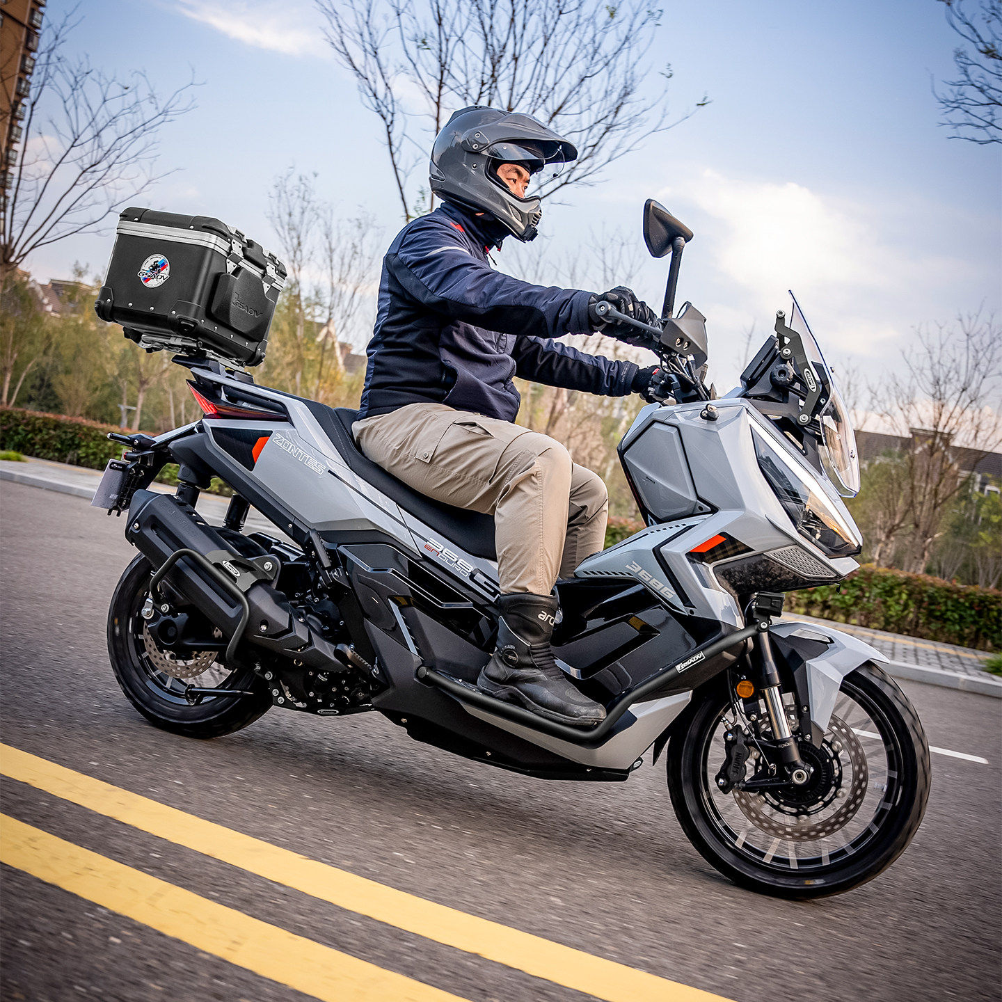 GSADV适配升仕368G铝合金尾箱摩托车尾包改装保护杠不锈钢保险杠 - 图3