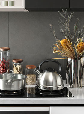 样板间厨房摆件橱柜搭配组